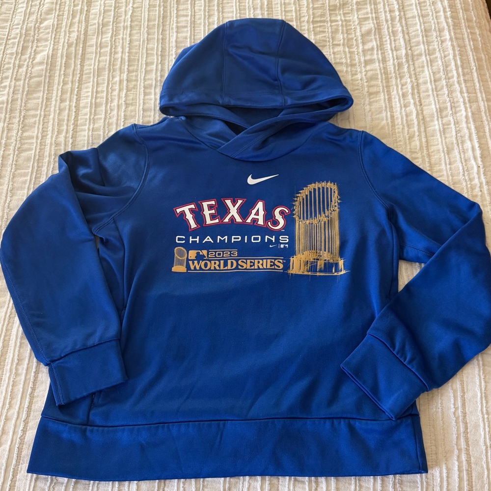 Nike Royal Blue Pullover Hoodie with White Swoosh Tag
